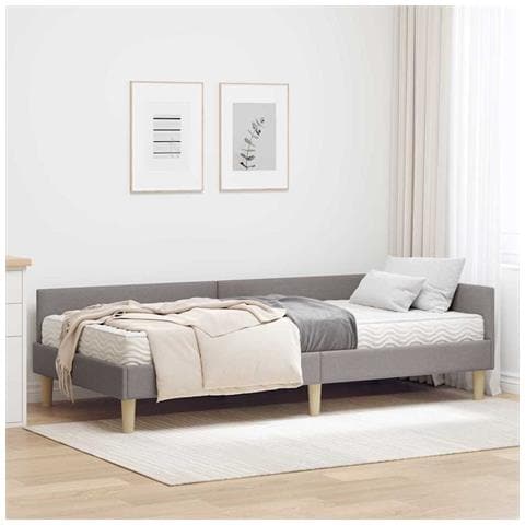 Struttura Letto Angolare con Materasso 2 pcs Talpa Tessuto - Foto 2
