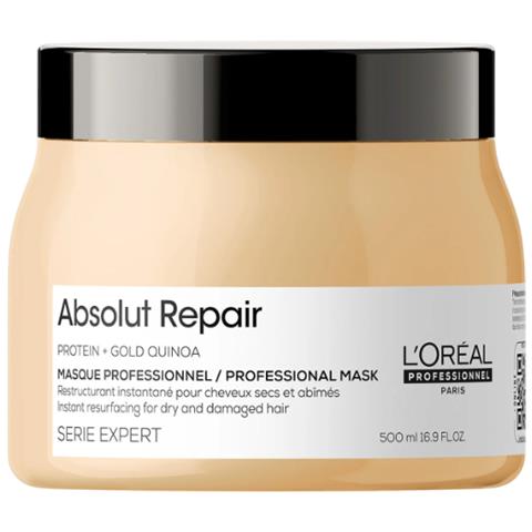 L'oreal Professionnel, Serie Expert Absolut Repair, Proteina + Quinoa D'oro, Maschera Crema Trattamento Capelli, Risurfazione Istantanea, 500 Ml - Foto 1
