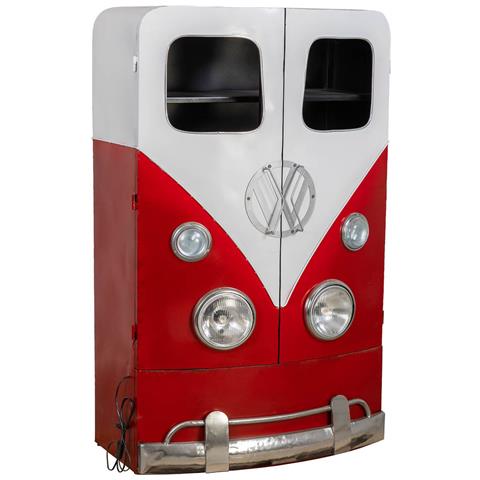 Armadio Furgone In Legno E Metallo Rosso 90x53x150h - Foto 1