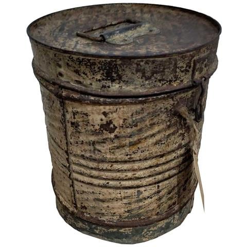 Contenitore Portaoggetti In Metallo Marrone 23x23x27h - Foto 1