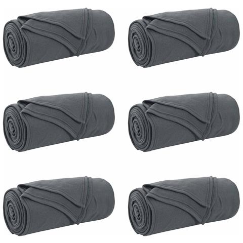 Coperte da Pile 6 pcs Grigio scuro 240 x 220 cm Panno - Foto 1