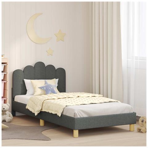 Struttura letto bambini con testata Grigio scuro 80 x 200 cm - Foto 2