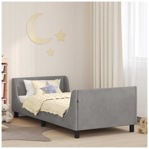 Struttura letto bambini con testata Grigio chiaro 90 x 190 cm - Foto 2