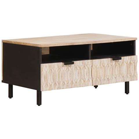 Tavolino da salotto con cassetto Bianco 80 x 54 x 40 cm - Foto 1