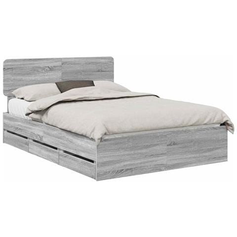 Struttura del letto con cassetto Grigio Sonoma 140 x 190 cm - Foto 1