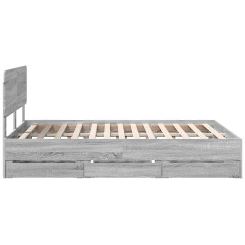 Struttura del letto con cassetto Grigio Sonoma 140 x 190 cm - Foto 9