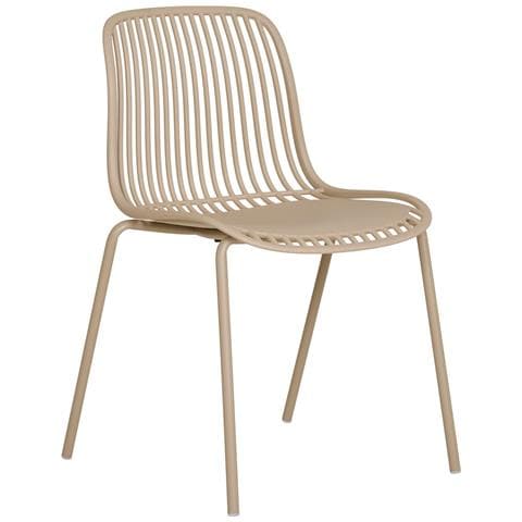 Set Di 4 Sedie Da Giardino Branson-beige-plastica-55x46,5x82 Cm - Foto 1