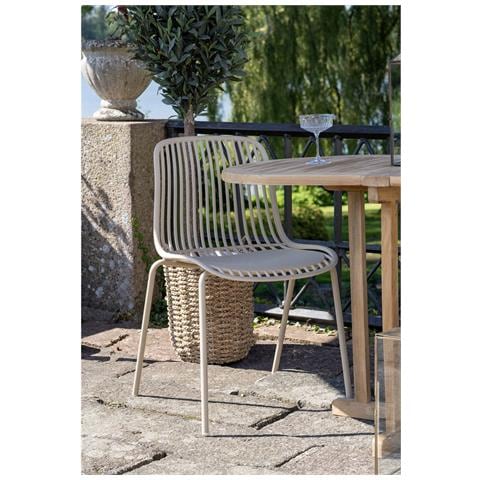 Set Di 4 Sedie Da Giardino Branson-beige-plastica-55x46,5x82 Cm - Foto 8