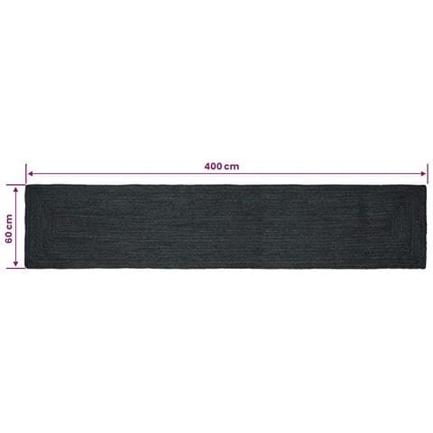 Tappeti per area Rettangolare Grigio Scuro 60 x 400 cm Juta - Foto 8