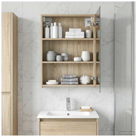 Mobiletto per specchio da bagno Rovere Sonoma 50 x 14,5 x 70 cm - Foto 2