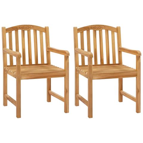Sedia Rose intagliata a mano 2 pcs Naturale 58 x 60 x 90 cm - Foto 1