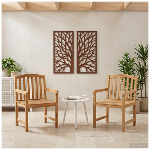 Sedia Rose intagliata a mano 2 pcs Naturale 58 x 60 x 90 cm - Foto 2