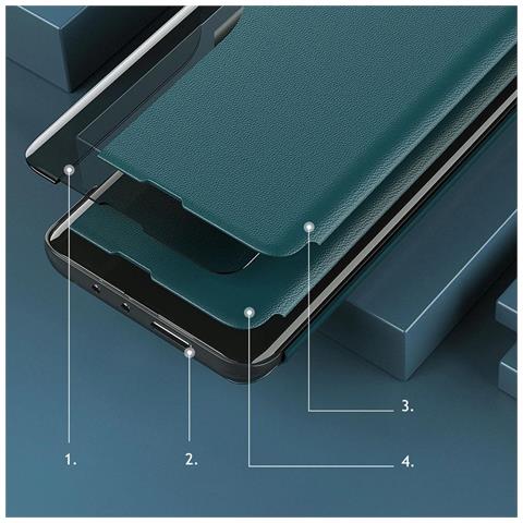 Custodia Eco Leather View Elegante Per Libri Con Supporto, Per Samsung Galaxy A22 4g, Rossa - Foto 7