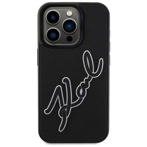 Karl Lagerfeld Custodia In Gomma 3d ""firma"" Per Iphone 15 Pro - Colore Nero - Foto 1