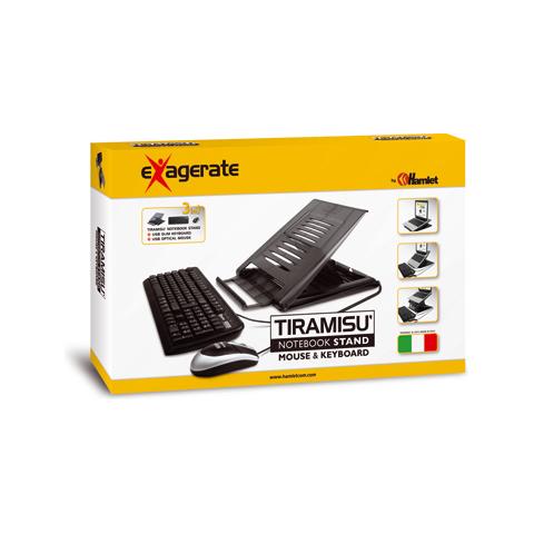 XTMS100KM Kit Tiramisù Supporto per Notebook + Mouse Ottico USB + Tastiera Italiana USB Ultra Slim Black Soft Touch - Foto 9