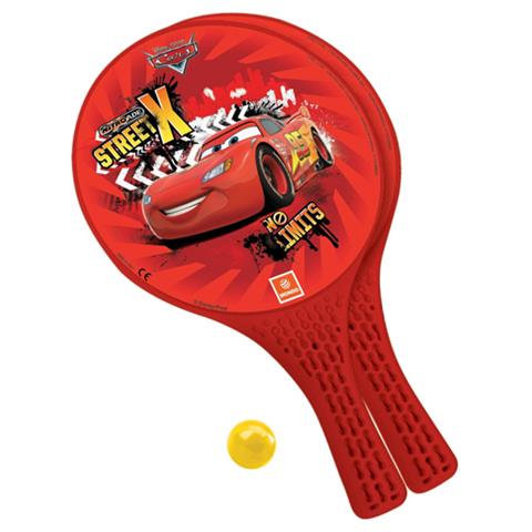 Coppia Racchette Racchettoni Spiaggia Cars Rosso con pallina - Foto 1