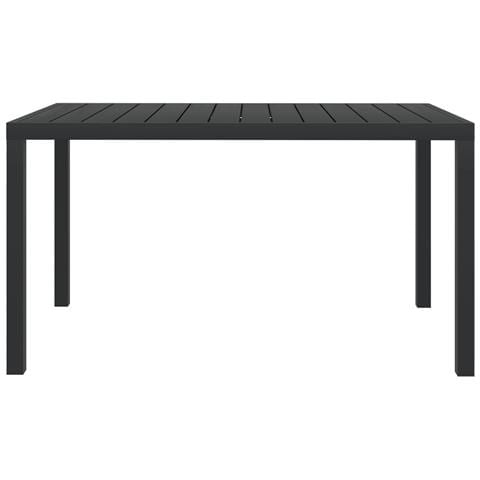 Tavolo da Giardino Nero 150x90x74 cm in Alluminio e WPC - Foto 1