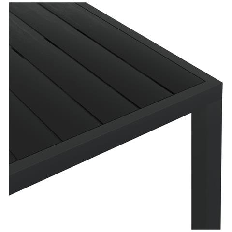 Tavolo da Giardino Nero 150x90x74 cm in Alluminio e WPC - Foto 2