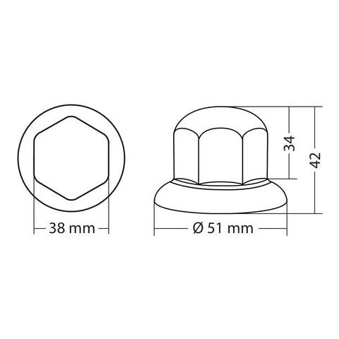 Set 10 Pz. copribulloni 32mm In Abs - Foto 2