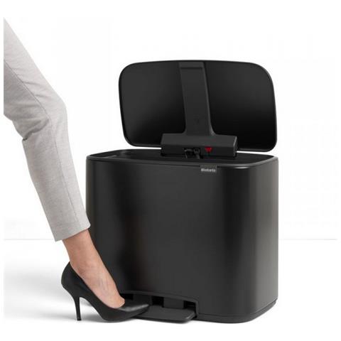 Pattumiera A Pedale 36l Nero Opaco - 121463 - Foto 2