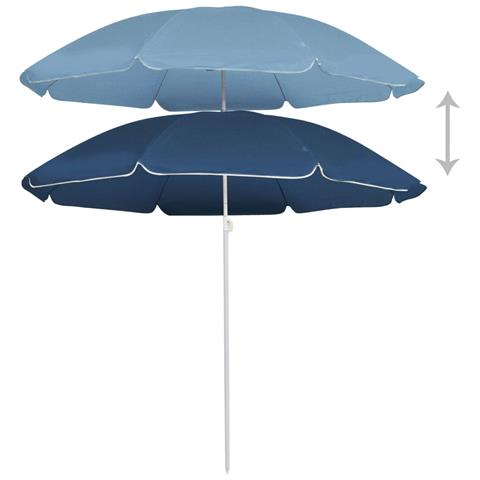 Ombrellone da Esterni con Palo in Acciaio 180 cm Blu - Foto 2