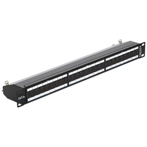 43320, Nero, Metallo, 19" 1U, RJ45, Cat. 6A, ISO / IEC 11801 2.2, EN 50173-1:2011, EN 60603-7-51, Cat. 6A ANSI / TIA 568-C. 2, TIA-568A / B - Foto 1