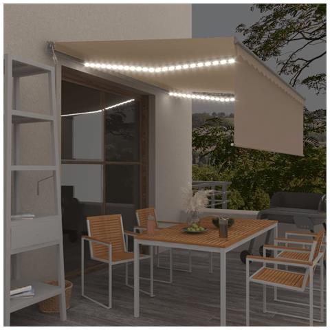 Tenda Automatica con Parasole LED e Sensore Vento 4x3 m Crema - Foto 2