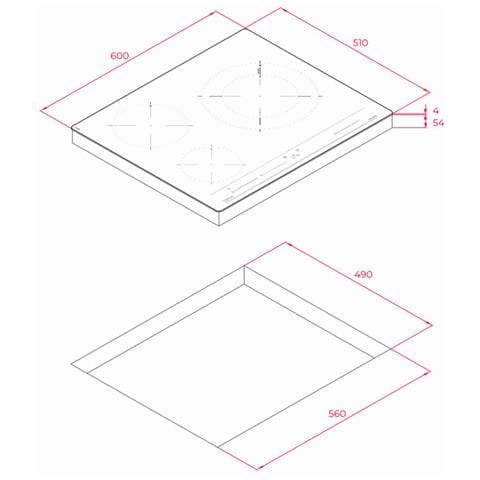 Piano Cottura A Induzione 60cm 3 Fuochi 7200w Nero - 112520017 - Foto 4