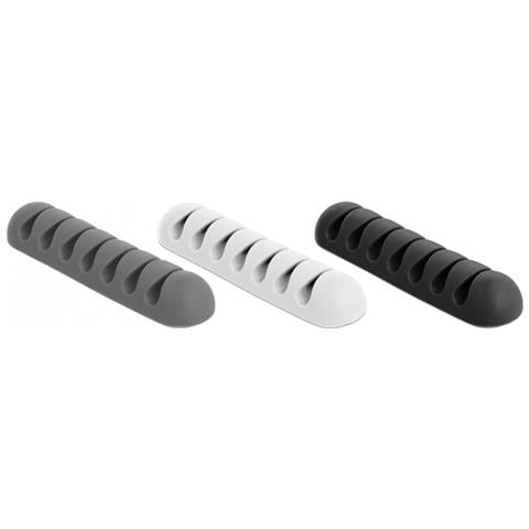 18301 organizer per cavi Scrivania /Parete Supporto per cavo Nero, Grigio, Bianco 6 pz - Foto 1