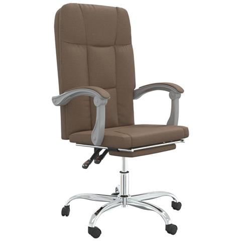 Poltrona da Ufficio Reclinabile Marrone in Tessuto - Foto 1