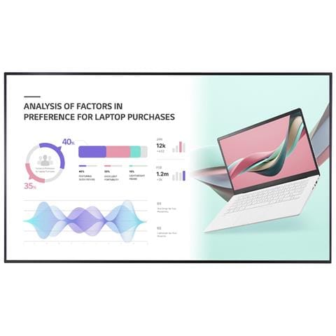 86UH5J-H visualizzatore di messaggi Pannello piatto per segnaletica digitale 2,18 m (86") IPS Wi-Fi 500 cd /m² 4K Ultra HD Nero WebOS 24/7 - Foto 1