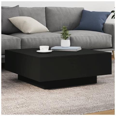 Tavolino Da Soggiorno Con Luci Led Nero 80x80x31 Cm - Foto 1