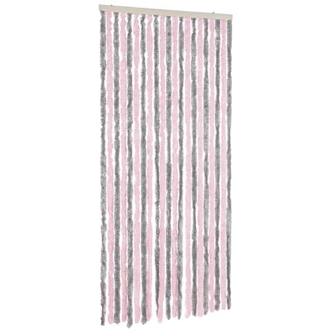 Tenda Antimosche Grigio Argento E Rosa 100x220 Cm In Ciniglia - Foto 2