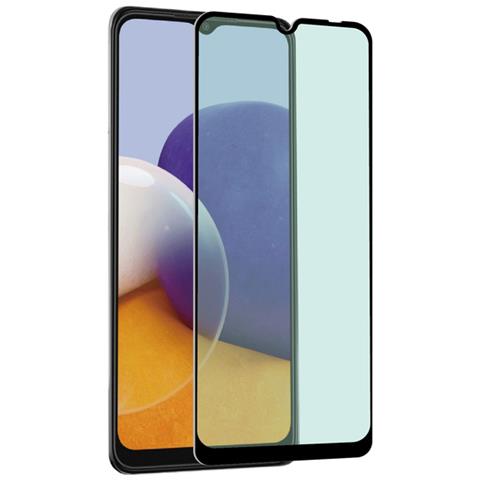 Salvadisplay In Vetro Temperato Per Samsung A22 5g Antibatterico, Nero Transparente - Foto 1