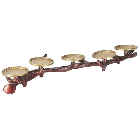 Portacandele Metallo Marrone E Oro 69 Cm Cleonae - Foto 6