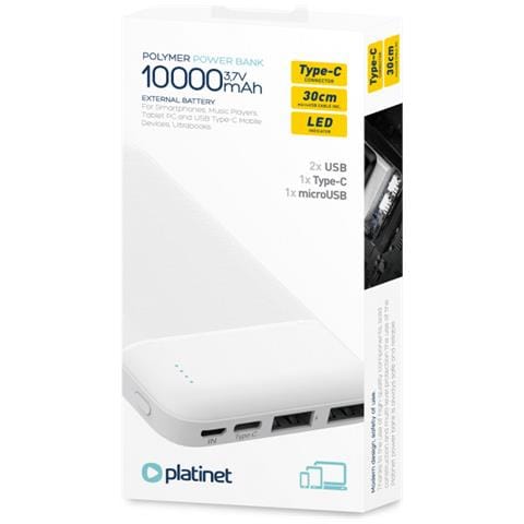 Powerbank 10000mah Elegante Litio-polimero, Bianco - Foto 4