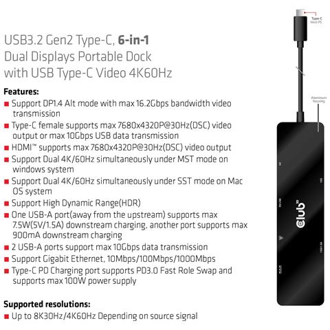 CSV-1584 replicatore di porte e docking station per laptop Cablato USB 3.2 Gen 2 (3.1 Gen 2) Type-C Nero - Foto 2