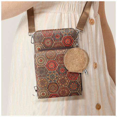 Borsello Sughero, Collezione Corkinspire Tre Chiusure A Zip - Foto 5