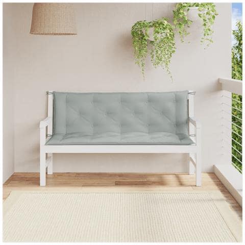 Cuscini Panca Giardino 2pz Grigio Chiaro Mélange 150x50x7 Cm - Foto 3