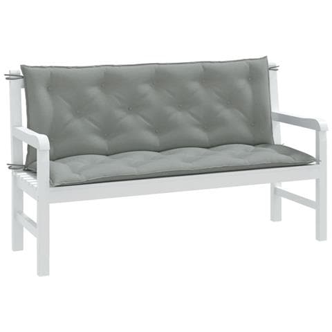 Cuscini Panca Giardino 2pz Grigio Chiaro Mélange 150x50x7 Cm - Foto 1