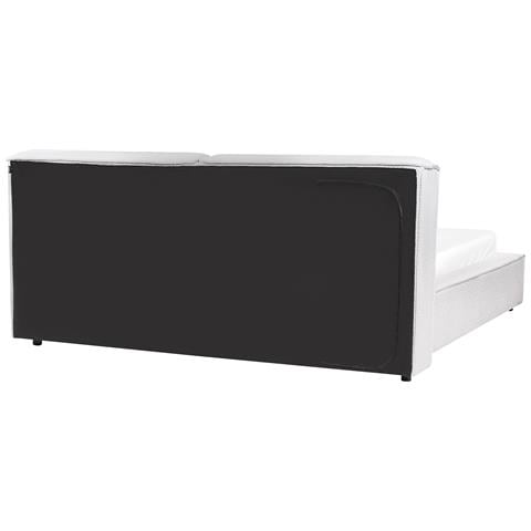 Letto Matrimoniale Bouclé Bianco 160 X 200 Cm Linards - Foto 2