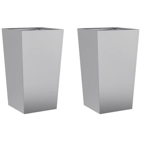 Fioriere Da Giardino 2 Pz 45x45x75 Cm In Acciaio Zincato - Foto 1