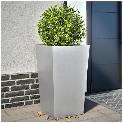 Fioriere Da Giardino 2 Pz 45x45x75 Cm In Acciaio Zincato - Foto 10