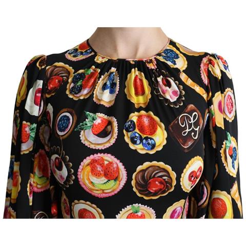 Maxi Abito A Torta In Seta A Trapezio Multicolore Desserts - It40-s - Foto 5