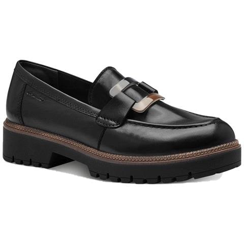 Black Leather Casual Closed Loafers Mocassino Pelle Scarpe Donna Nero Eu 39, 1-24722-43 003 - Foto 1