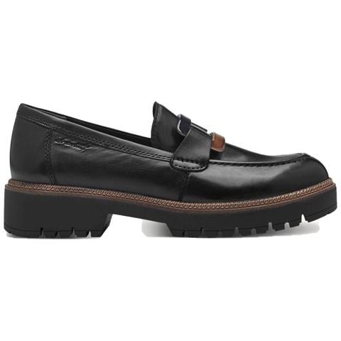 Black Leather Casual Closed Loafers Mocassino Pelle Scarpe Donna Nero Eu 39, 1-24722-43 003 - Foto 2