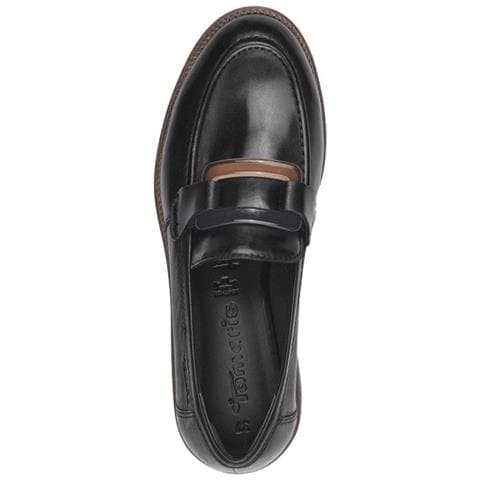 Black Leather Casual Closed Loafers Mocassino Pelle Scarpe Donna Nero Eu 39, 1-24722-43 003 - Foto 3
