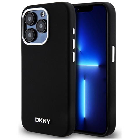 Custodia Per Iphone 15 Pro Magsafe Compatibile In Silicone Con Logo Metallico, Nero - Foto 2