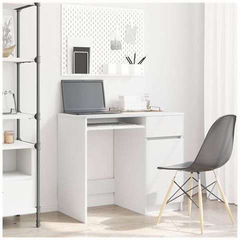 Scrivania Bianca 86x49x76 cm in Legno Multistrato - Foto 1