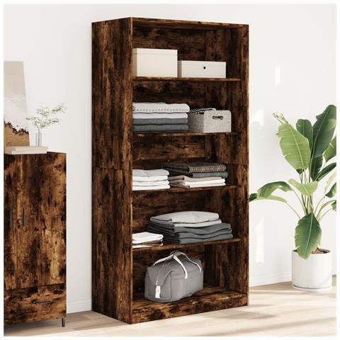 Armadio Rovere Fumo 100x50x200 Cm In Legno Multistrato - Foto 1